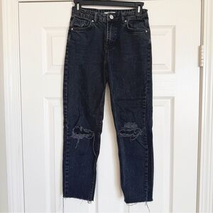 Mango Girls Black Distressed Jeans